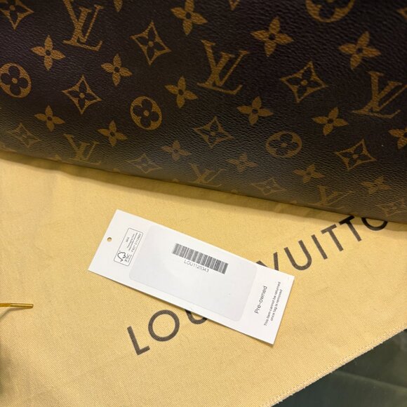 Louis Vuitton Brown and Red Monogram Tote - Picture 10 of 16